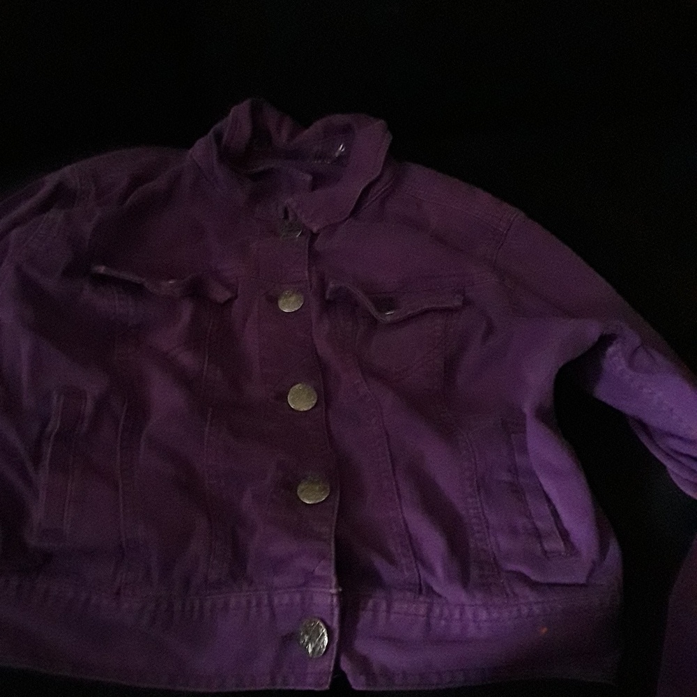purple jean jacket